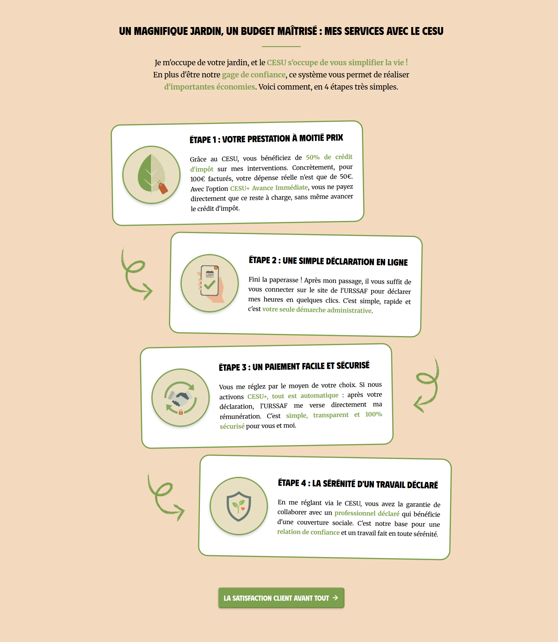 Site one-page pour faire fleurir une activité locale
